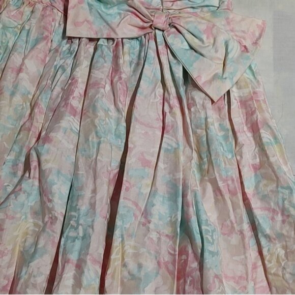 Vintage 80s Dance Allure Alfred Angelo Pastel Floral Strapless Dress ILGWU - Picture 4 of 13